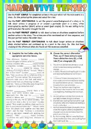 ****Narrative tenses: Simple Past and Past Continuous, Past Perfect and Past Perfect Continuous.