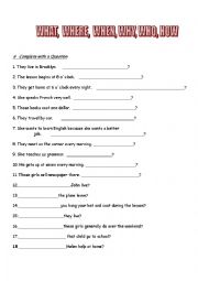 English Worksheet: WH Questions