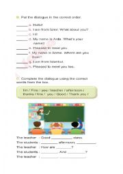 English Worksheet: greeting-2