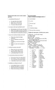 English Worksheet: Past simple exam