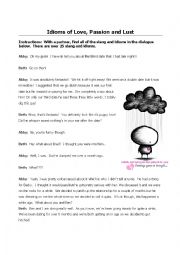 English Worksheet: Relationship idioms