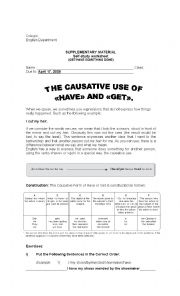 English Worksheet: CAUSATIVE HAVE AND GET