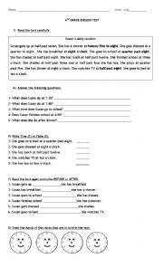 English Worksheet: 4th grade exam