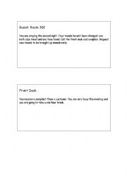 English Worksheet: Hotel Complaints Roleplays