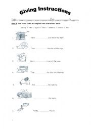English Worksheet: Giving Instructions 2