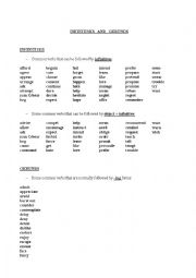 English Worksheet: INFINITIVES AND GERUND