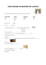English Worksheet: Exchanging items in a store