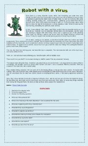 English Worksheet: ROBOT WITH A VIRUS