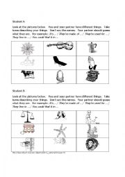English Worksheet: Speaking in Pairs acitivity :: describing pictures