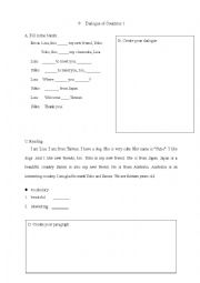 English Worksheet: Dialogue of Countries 1