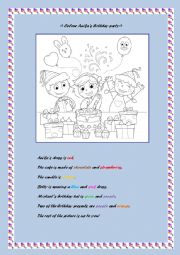 English Worksheet: Birthday party