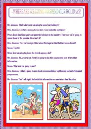 English Worksheet: WHERE ARE WE GOING TO SPEND OUR HOLIDAYS?