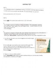 English Worksheet: writing pieces