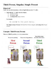 English Worksheet: Third-Person, Singular, Simple Present