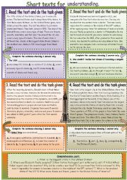 Short texts for reading-comprehension.
