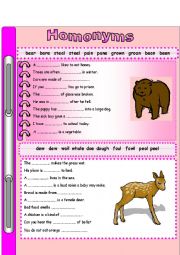 English Worksheet: Homonyms 1