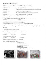 English Worksheet: the songkran water festival