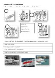 English Worksheet: abu dhabi water festival