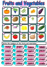 fruits and vegetables