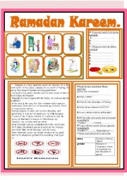 English Worksheet: Ramadan Kareem