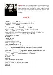 English Worksheet: Supergrass - Alright