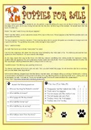 English Worksheet: PUPPIES FOR SALE 