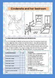 English Worksheet: CINDERELLA AND HER BEDROOM