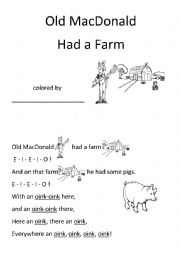 English Worksheet: Old MacDonald Had a Farm