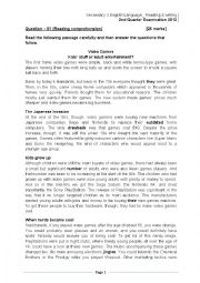 English Worksheet: Reading and Writing Test