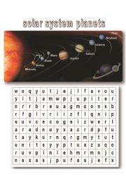 English Worksheet: names of planets