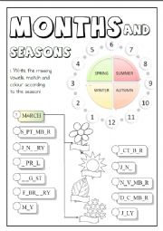 English Worksheet: Months and seasons
