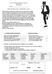 English Worksheet: test for elementary students