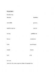 English Worksheet: Hoarders TV show