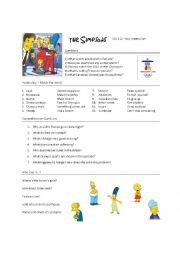 English Worksheet: The Simpsons go to Canada - S21E12 Boy meets Curl