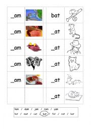 Phonics - 3 letter words (CVC) - Writing -AM / -AT