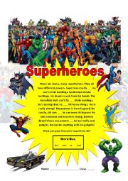 English Worksheet: Superheroes