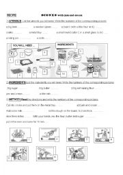 English Worksheet: recipe : scones