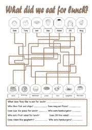 English Worksheet: Food