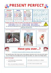 English Worksheet: Present Perfect 2 pages