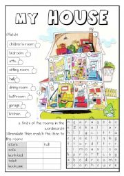 English Worksheet: ROOMS AND FURNITURE