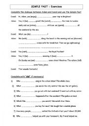 English Worksheet: The Simple Past Tense: General Exercises