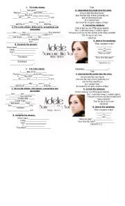 English Worksheet: someone like you - by adele