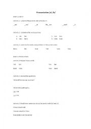 English Worksheet: pronunciation  B - V