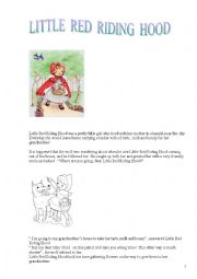 English Worksheet: LITTLE  RED  RIDING HOOD