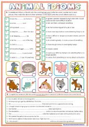 English Worksheet: Animal Idioms