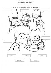 English Worksheet: the simpsons family