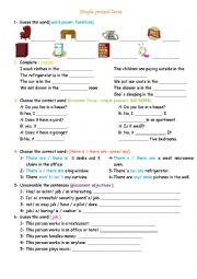 English Worksheet: simple present tense