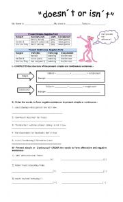 present simple and continuous negative 