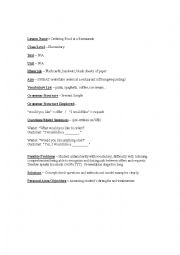 English Worksheet: Restaurant Lesson Plan