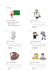 English Worksheet: sentence practice -- is and are